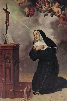 Rita reçoit l'épine du Christ rita crucifix 2